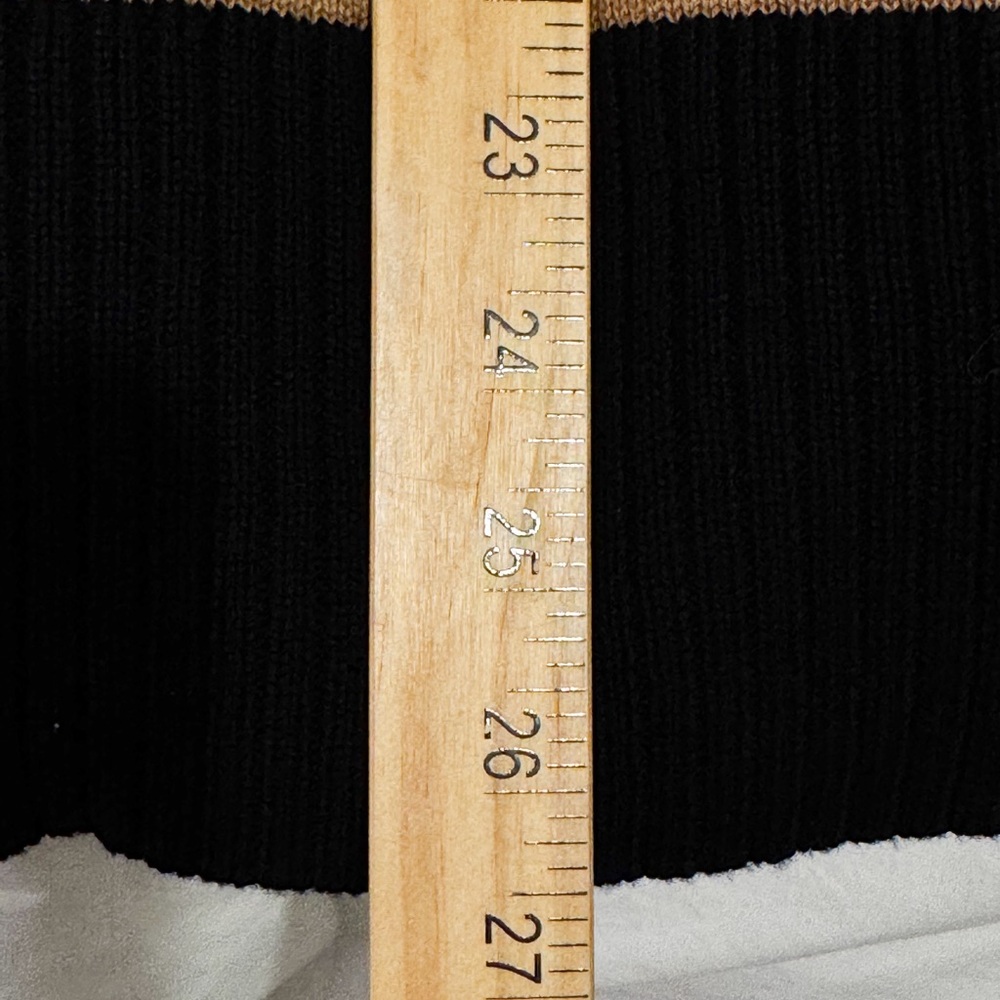 J. Crew Preppy Oversized Striped Black and Tan Sweater Cotton Sz L NWT - Picture 9 of 9